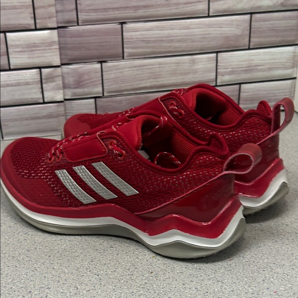 Adidas Crimson Sneakers size 4.5Y Youth shoes with Metallic Stripes - Picture 9 of 16